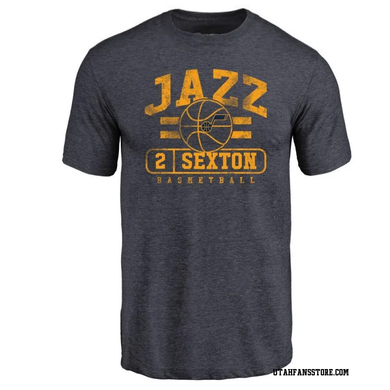 Navy Men's Collin Sexton Utah Jazz Baseline T-Shirt