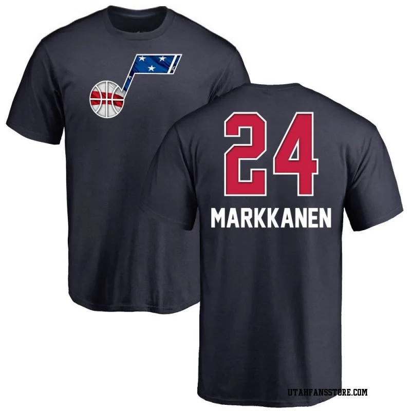 Navy Men's Lauri Markkanen Utah Jazz Name and Number Banner Wave T-Shirt