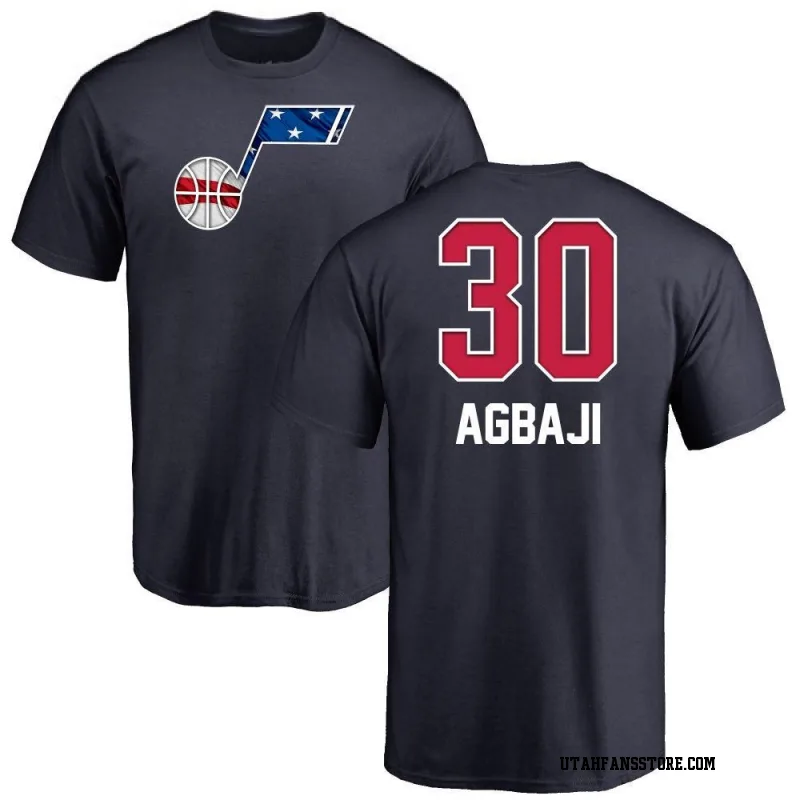 Navy Men's Ochai Agbaji Utah Jazz Name and Number Banner Wave T-Shirt