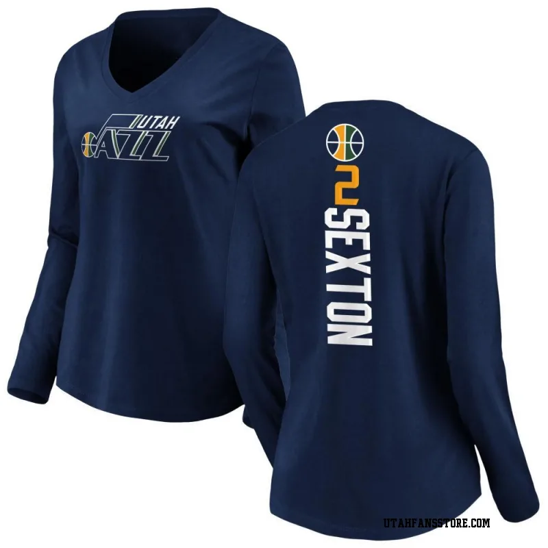 Navy Women's Collin Sexton Utah Jazz Backer Long Sleeve T-Shirt