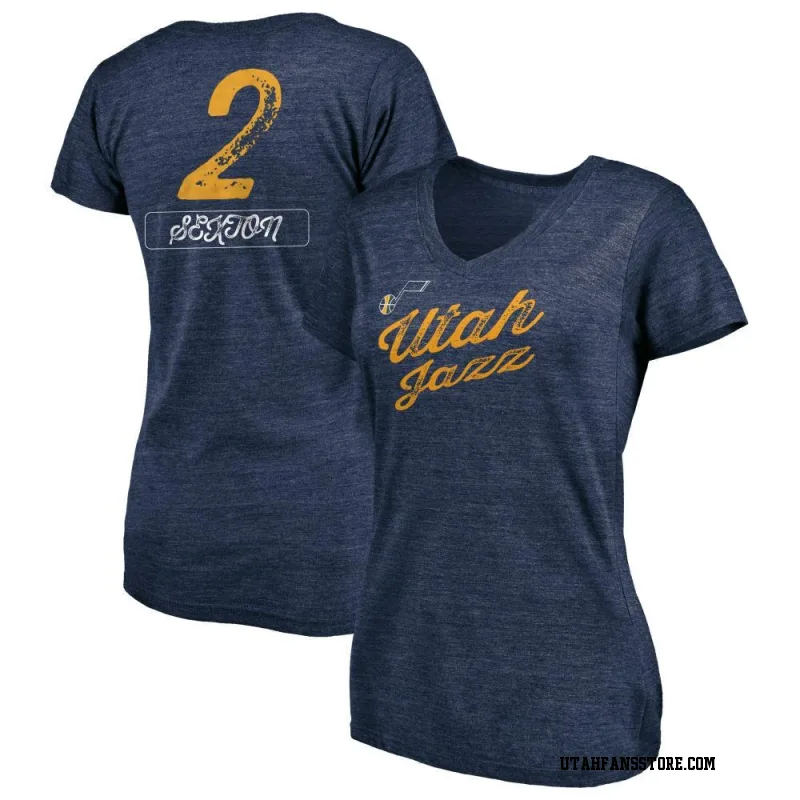 Navy Women's Collin Sexton Utah Jazz Sideline V-Neck T-Shirt