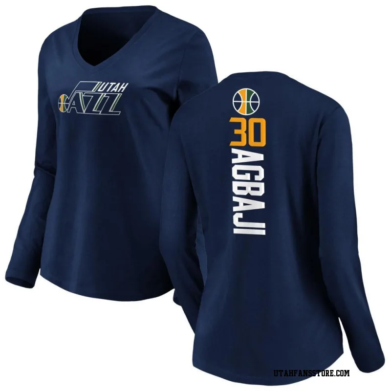 Navy Women's Ochai Agbaji Utah Jazz Backer Long Sleeve T-Shirt