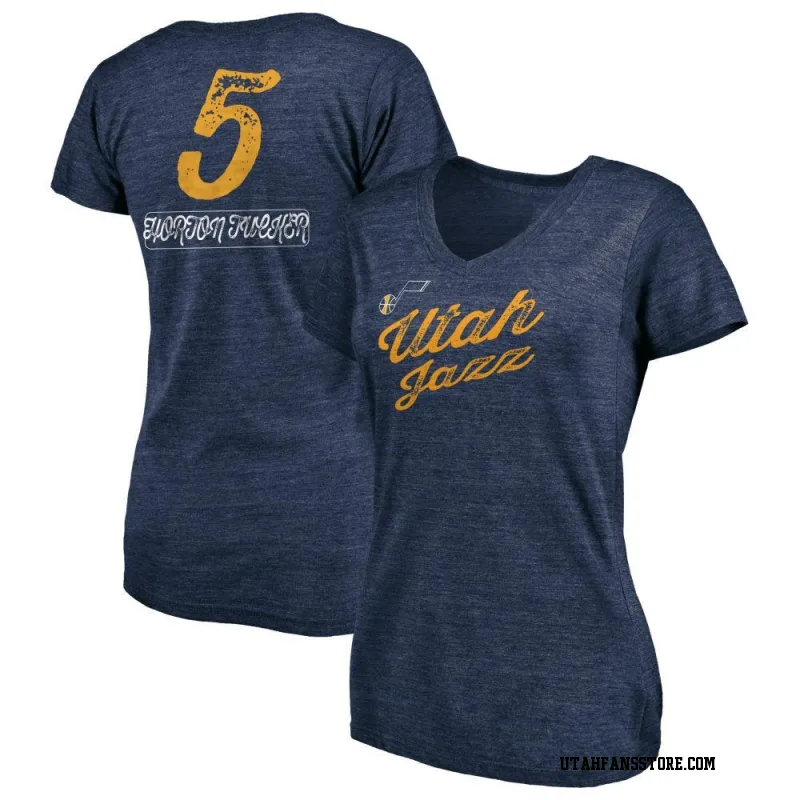 Navy Women's Talen Horton-Tucker Utah Jazz Sideline V-Neck T-Shirt