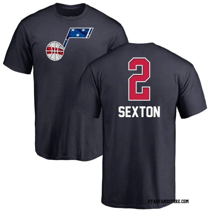Navy Youth Collin Sexton Utah Jazz Name and Number Banner Wave T-Shirt