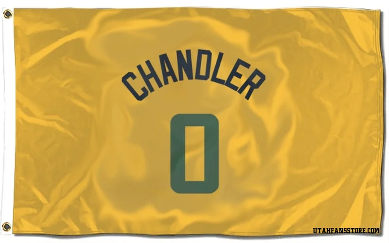 Gold Utah Jazz  Kennedy Chandler  Flag (3 X 5)